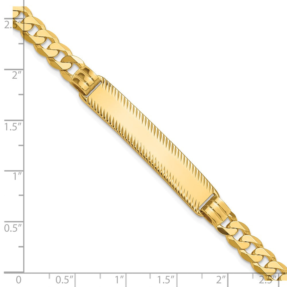 14K Curb Link Diamond Cut ID Bracelet