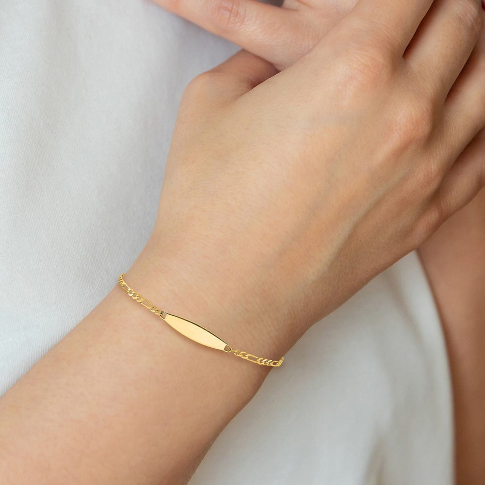 14k Figaro Link ID Bracelet