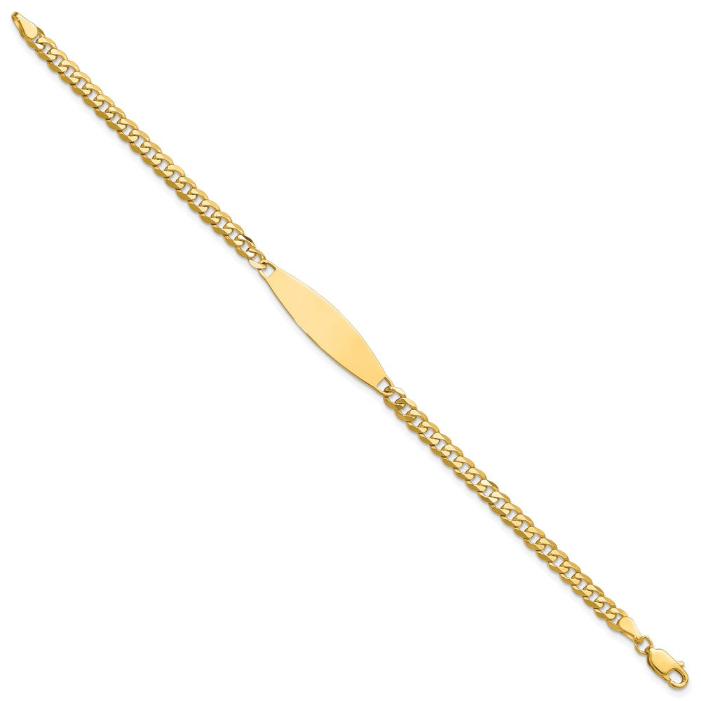 14k Flat Curb Link ID Bracelet