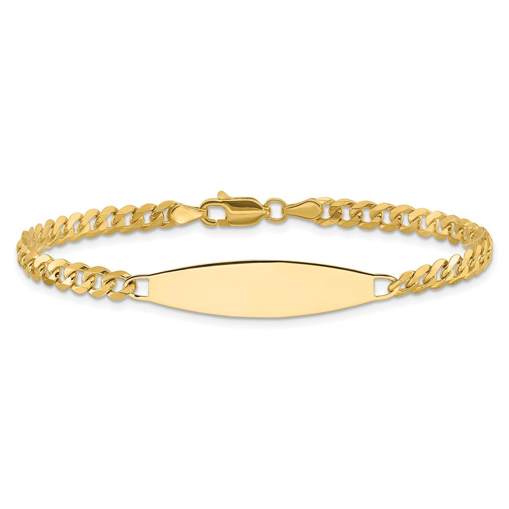 14k Flat Curb Link ID Bracelet