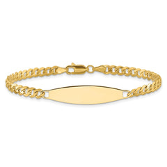 14k Flat Curb Link ID Bracelet