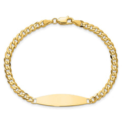 14k Flat Curb Link ID Bracelet