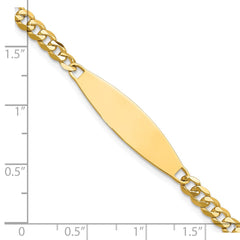 14k Flat Curb Link ID Bracelet