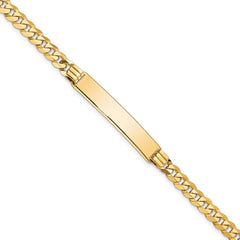 14k Polished Solid Chain/Solid Plate Curb Link 34x7mm Plate 8 inch ID Bracelet