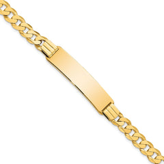 14k Polished Solid Chain/Solid Plate Curb Link 37x9mm Plate 8 inch ID Bracelet - 2