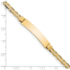 14k Polished Solid Chain/Solid Plate Anchor Link 33.5x7mm Plate 7 inch ID Bracelet