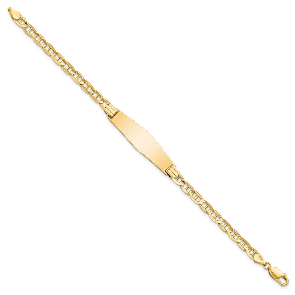 14k Polished Solid Chain/Solid Plate Anchor Link Soft Diamond Shape 33x9.8mm Plate 8 inch ID Bracelet - 2