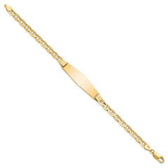 14k Polished Solid Chain/Solid Plate Anchor Link Soft Diamond Shape 33x9.8mm Plate 8 inch ID Bracelet - 2