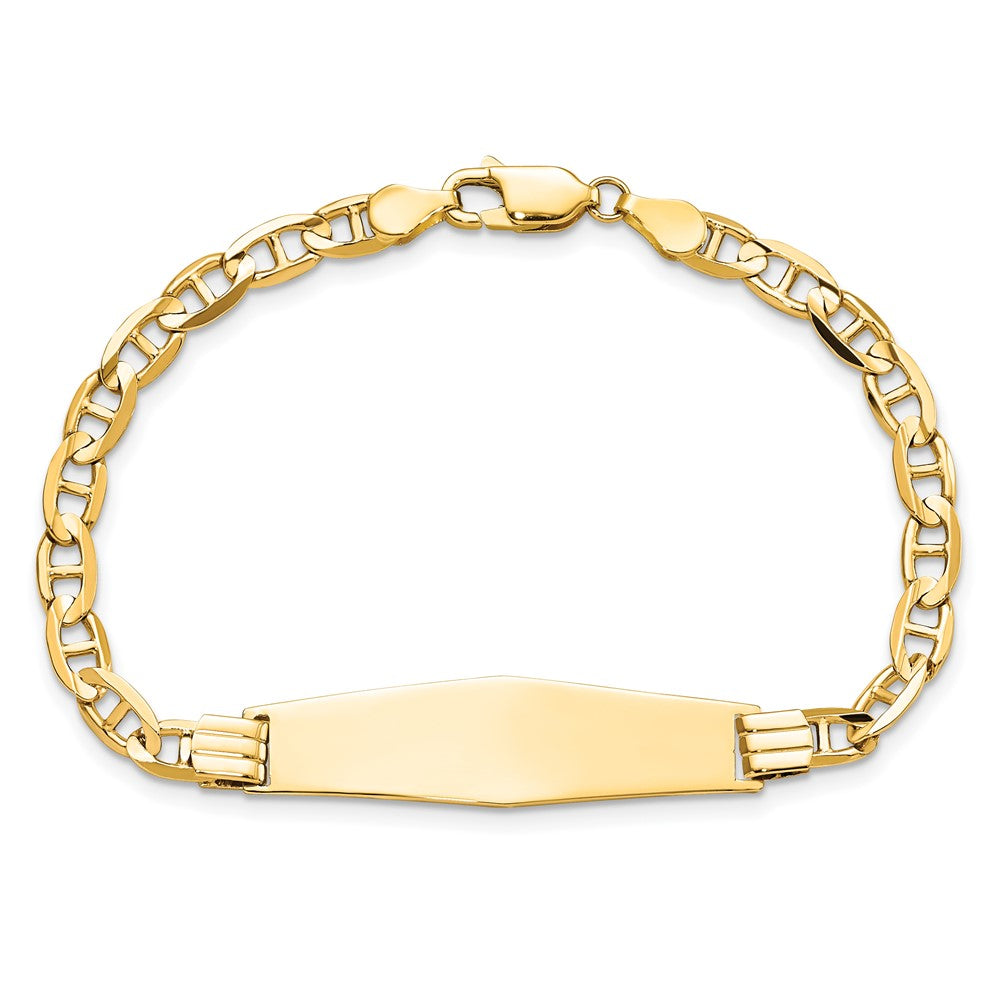 14k Polished Solid Chain/Solid Plate Anchor Link Soft Diamond Shape 33x9.8mm Plate 8 inch ID Bracelet - 2