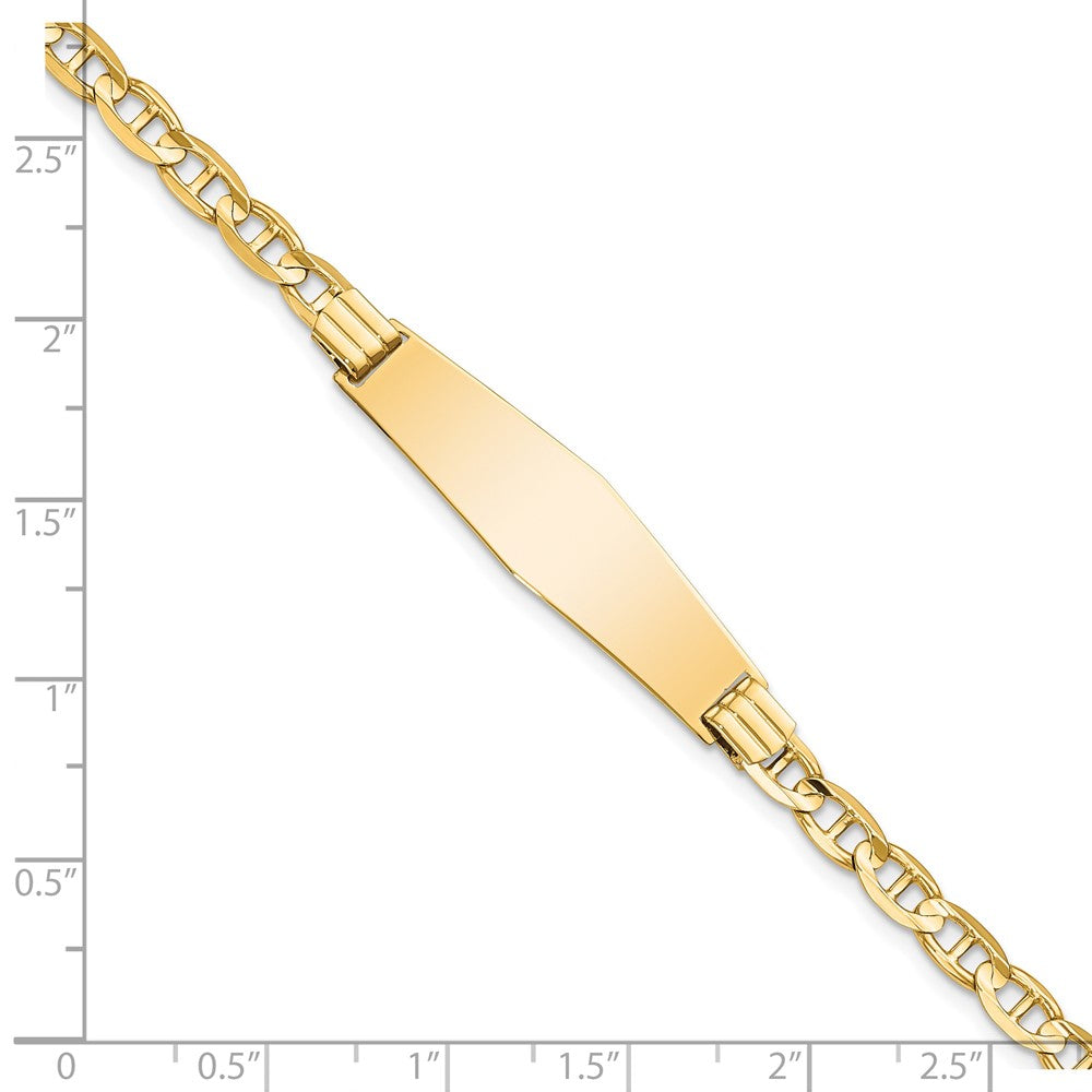 14k Polished Solid Chain/Solid Plate Anchor Link Soft Diamond Shape 33x9.8mm Plate 8 inch ID Bracelet - 2