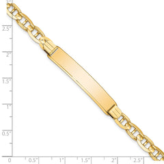 14k Polished Solid Chain/Solid Plate Anchor Link 38x7.8mm Plate 8 inch ID Bracelet