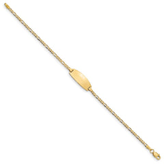 14k Oval Figaro ID Bracelet