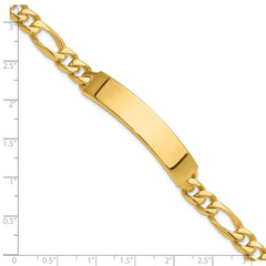 14k Hand-polished Figaro Link ID Plate (Per Inch)