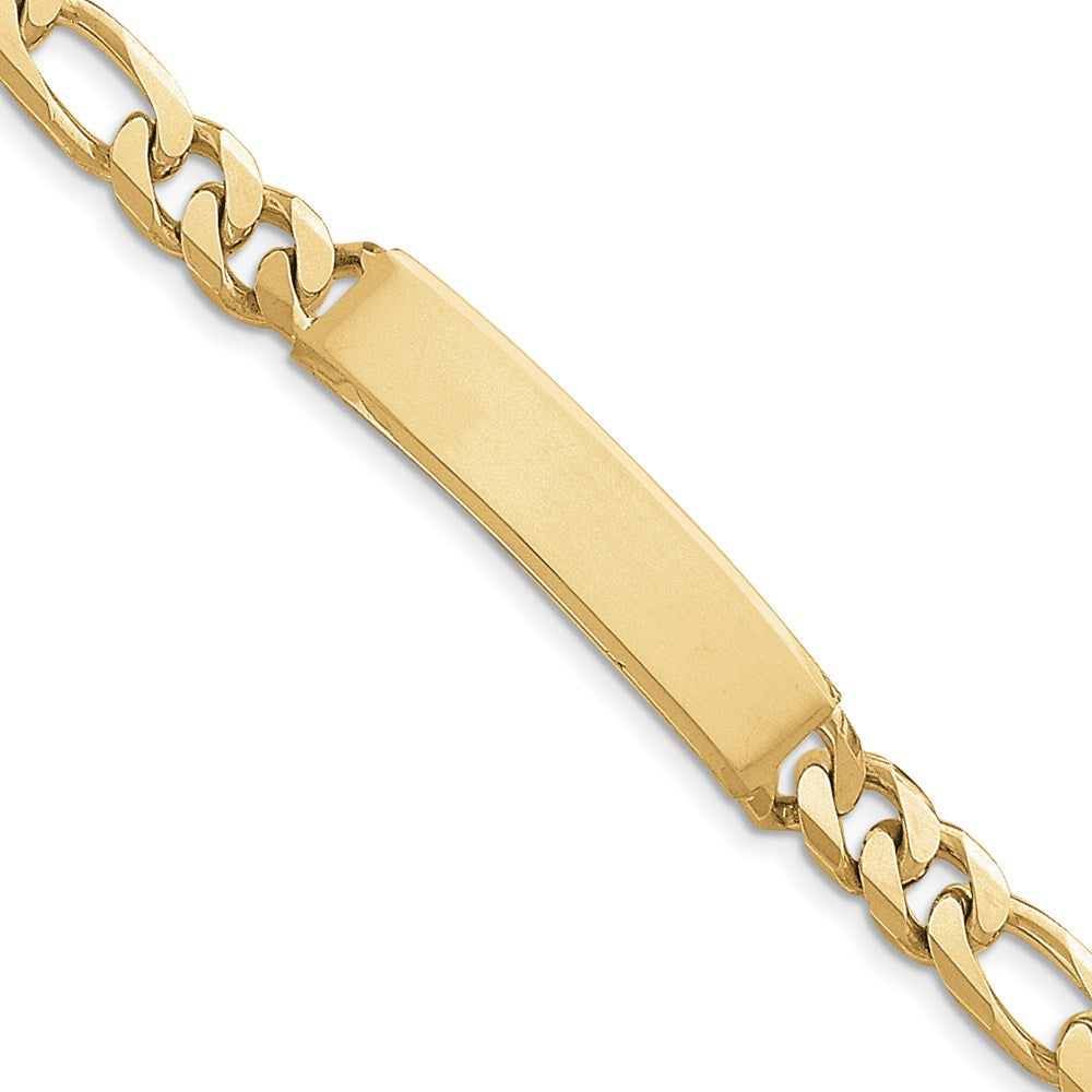 14k Figaro ID Bracelet Plate (Per Inch)