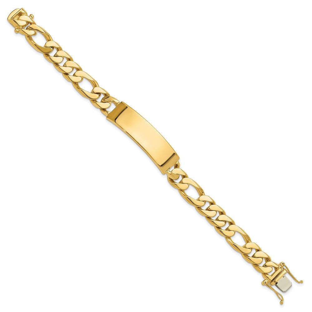 14k Hand-polished Figaro Link ID Bracelet