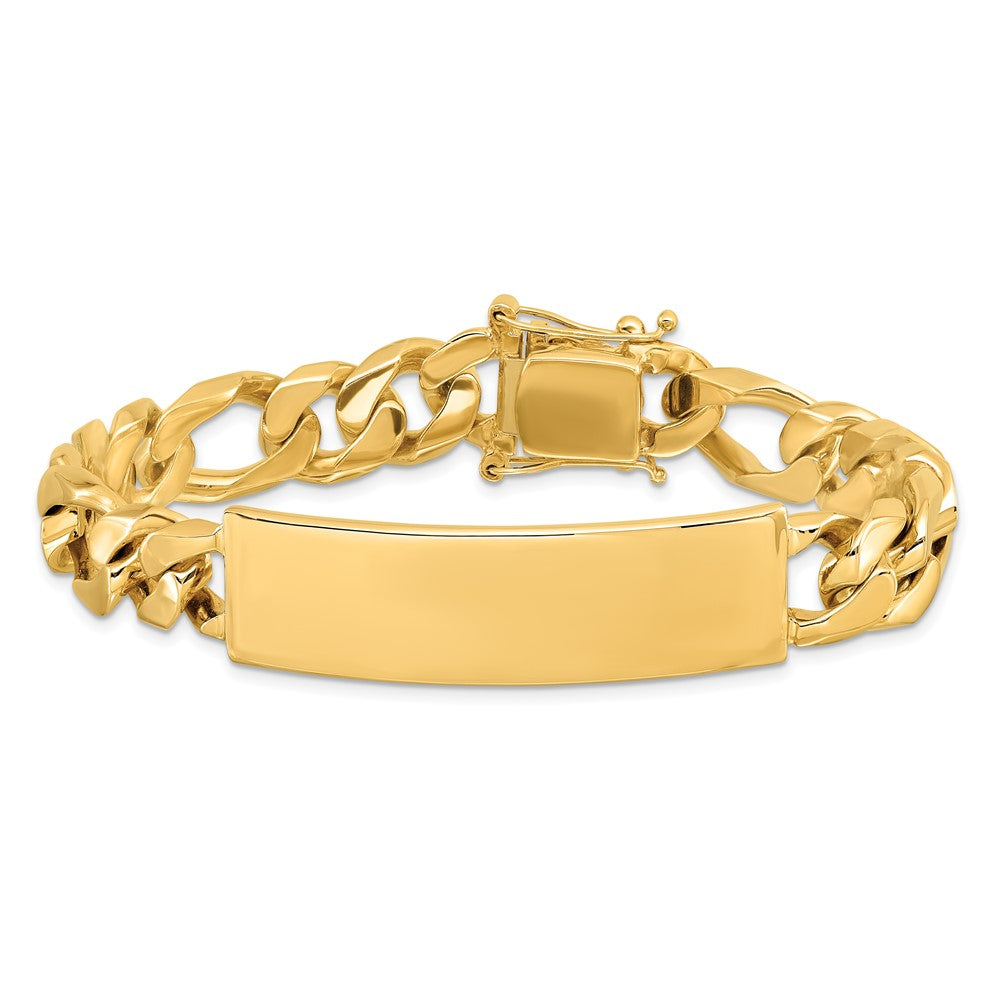 14k Hand-polished Figaro Link ID Bracelet