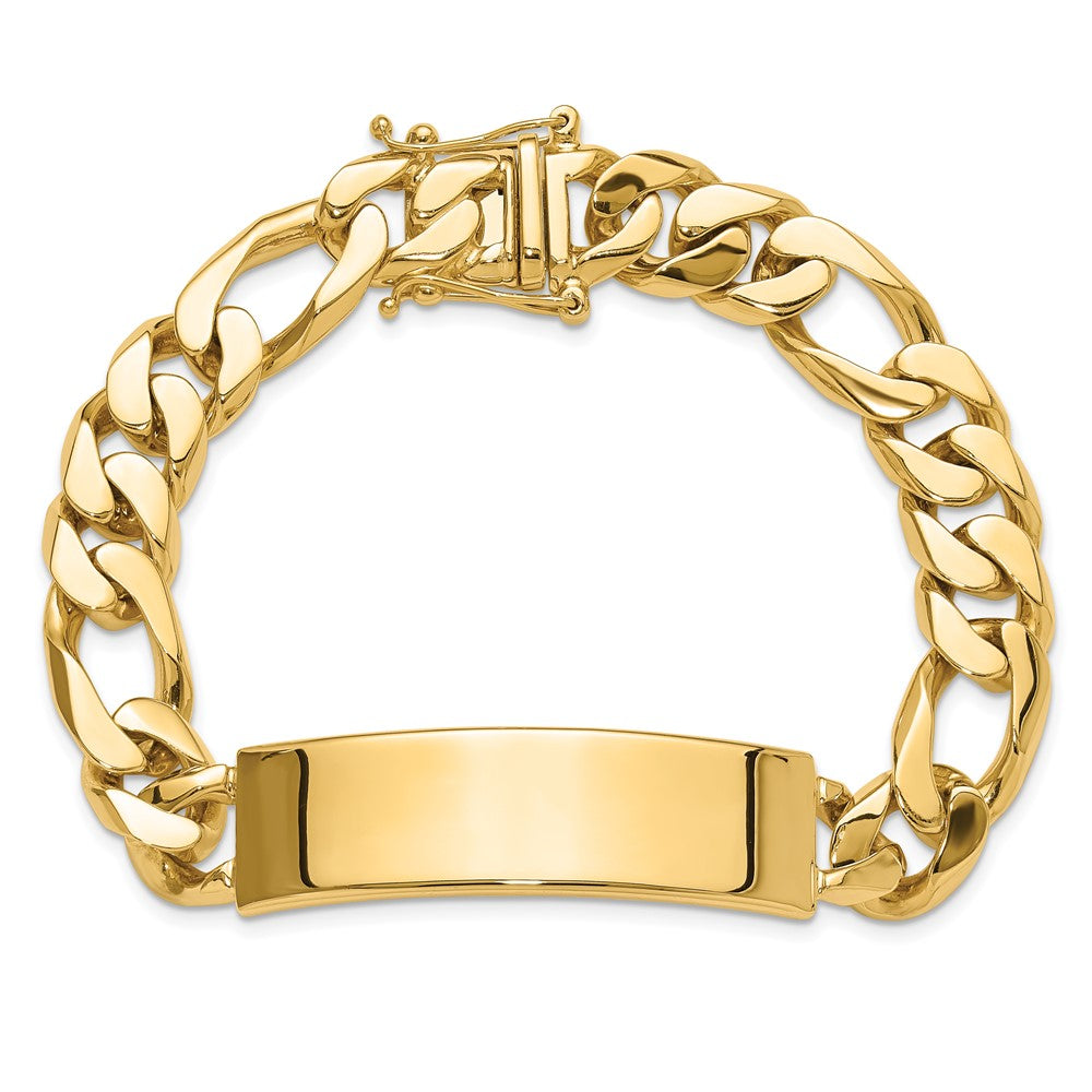 14k Hand-polished Figaro Link ID Bracelet