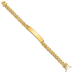14k Hand-polished Solid Chain/Solid Plate Curb Link 44x9mm Plate 8 inch ID Bracelet