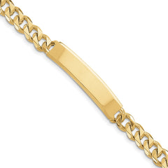 14k Hand-polished Curb Link ID Bracelet (Per Inch)