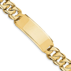 14k Hand-polished Heavy Curb Link ID Bracelet (Per Inch)