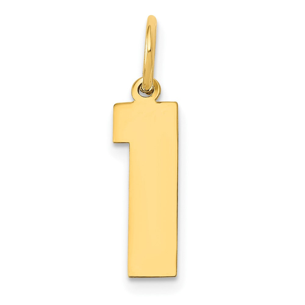 14k Medium Polished Number 1 Charm - 2