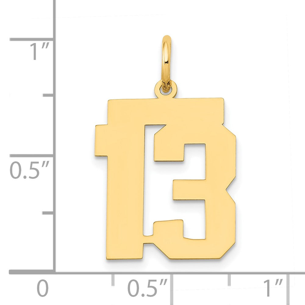 14k Medium Polished Number 13 Charm