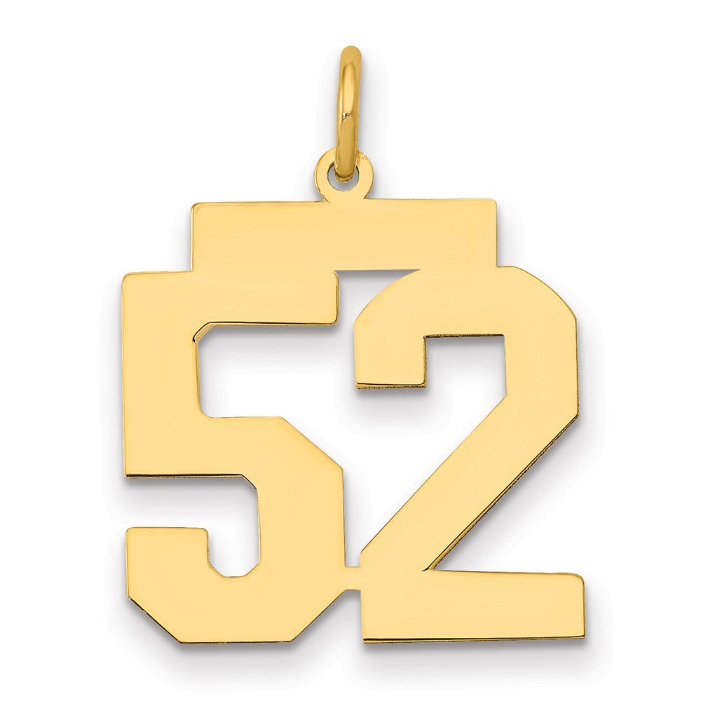 14k Medium Polished Number 52 Charm