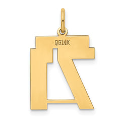 14k Medium Polished Number 71 Charm - 2