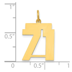 14k Medium Polished Number 71 Charm - 2