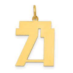 14k Medium Polished Number 71 Charm - 2