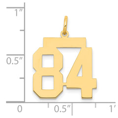 14k Medium Polished Number 84 Charm - 2
