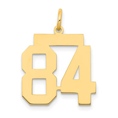 14k Medium Polished Number 84 Charm - 2