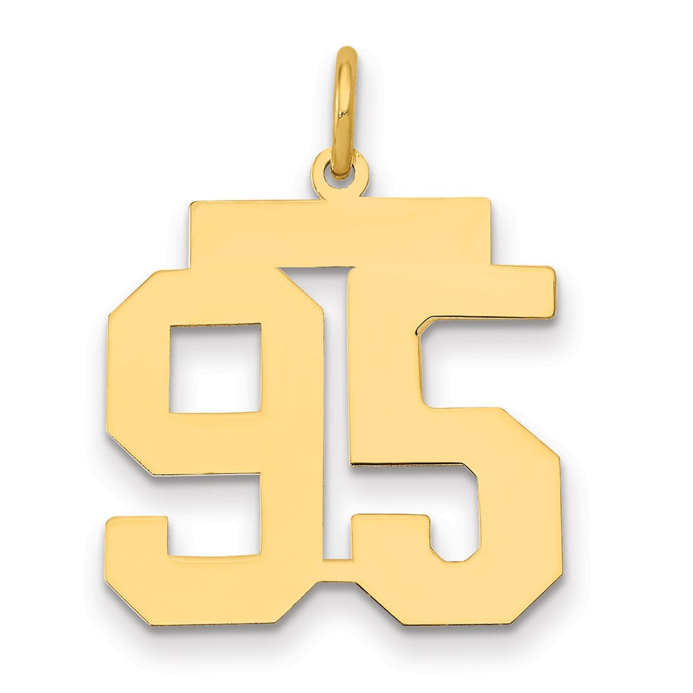 14k Medium Polished Number 95 Charm