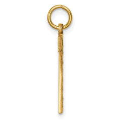 14k Large Brushed Diamond-cut  Number 7 Charm