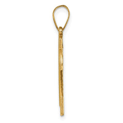 14k Large Brushed  Diamond-cut Number 24 Charm