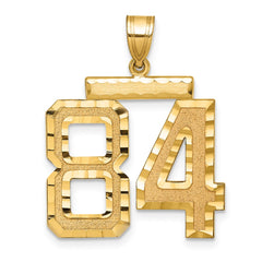 14k Large Brushed Diamond-cut Number 84 Charm