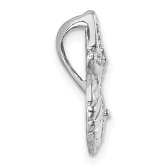 Sterling Silver Rh-plated Polished Starfish,Sand Dollar & Shell Chain Slide