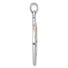 Sterling Silver Rhodium-plated Polished Enameled Compass Rose-tone Pendant