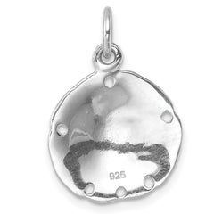 Sterling Silver Rhodium-plated Polished Sand Dollar Pendant - 2
