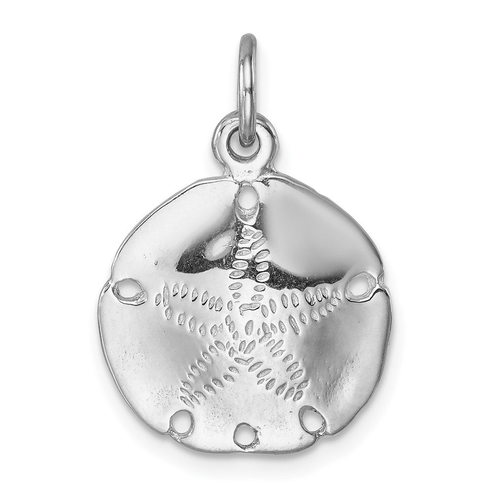 Sterling Silver Rhodium-plated Polished Sand Dollar Pendant - 2