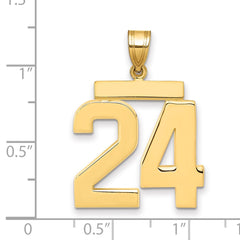 14k Large Polished Number 24 Charm