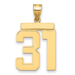 14k Large Polished Number 31 Charm