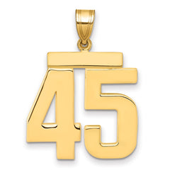 14k Large Polished Number 45 Charm
