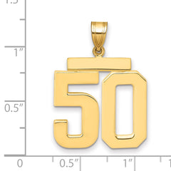 14k Large Polished Number 50 Charm