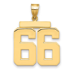 14k Large Polished Number 66 Charm
