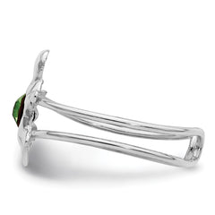 Sterling Silver Rhodium-plated CZ Turtle Toe Ring
