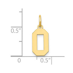 14k Small Polished Number 0 Charm