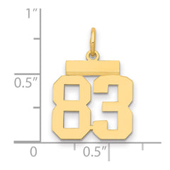 14k Small Polished Number 83 Charm