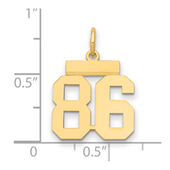 14k Small Polished Number 86 Charm