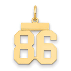 14k Small Polished Number 86 Charm